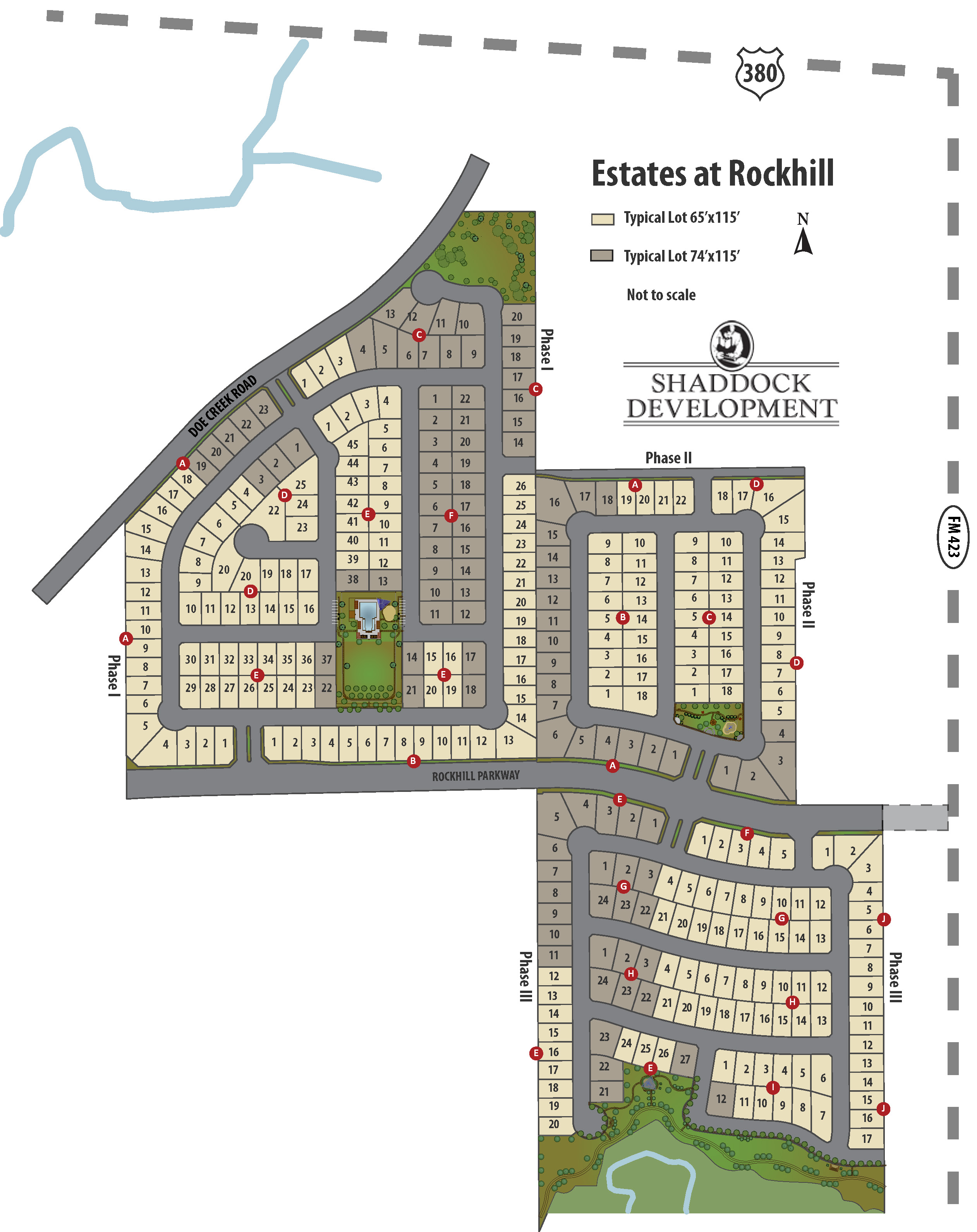 Estates at Rockhill site map illustration layout by Shaddock Development Company